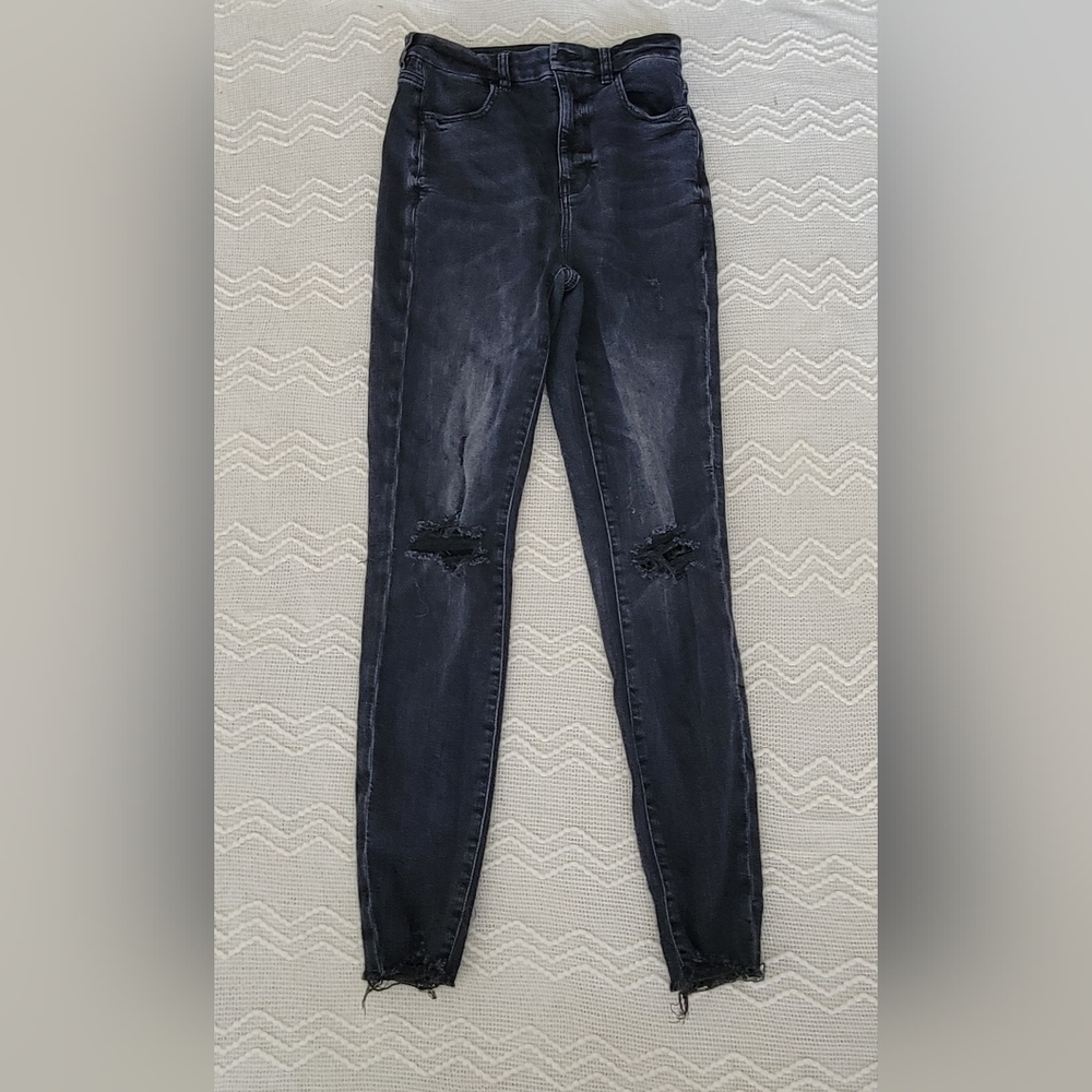 American Eagle (Size 4 Regular) Dark Gray Super Stretch Jeans